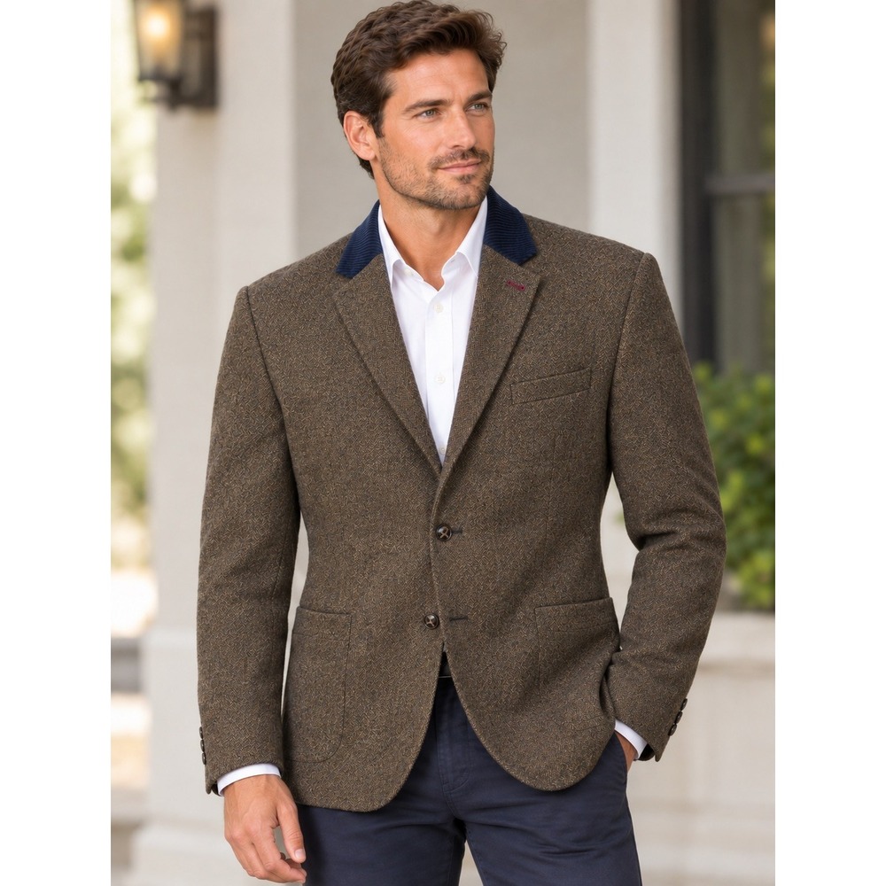 Autograph Tweed Tailored-fit Blazer Marks Spencer Pure New Wool Moon & Sons 46L